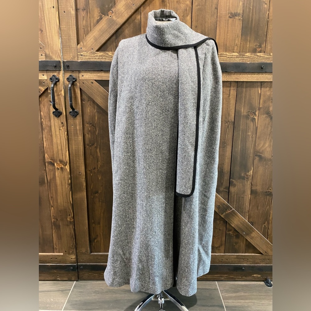Gray Wool Cape Coat